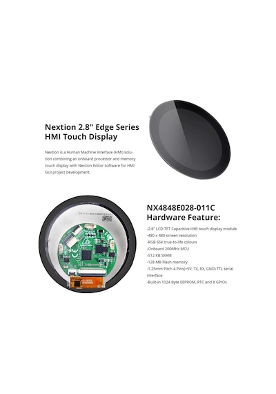 Nx4848e028-011c 2.8 Inch Nextion Edge Tft Lcd Dokunmatik Hmı Ekran