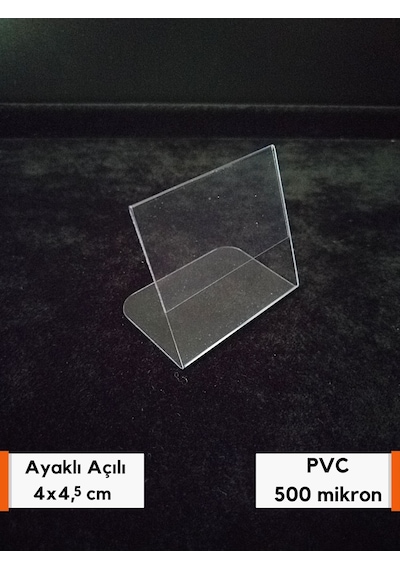 10 Adet Pvc Etiketlik Ayaklı Arkaya Açılı 4x4,5 Cm Mini Etiketlik
