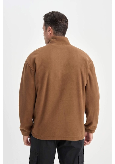 DeFacto Relax Fit Dik Yaka Fermuarlı Polar Sweatshirt D2688AX24AUBN164