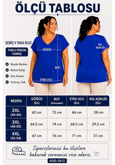 Paw Garage Kadın Büyük Beden Günlük Bluz - Geniş V Yaka Kısa Kol Bluz Sıyah