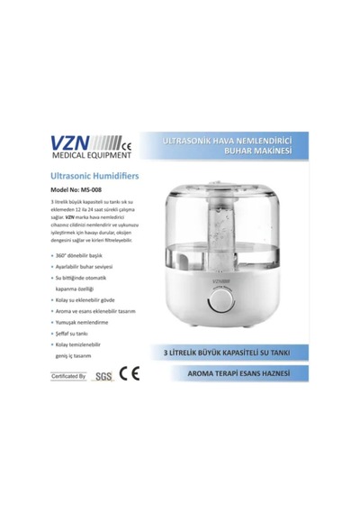 Vzn Ultrasonik Hava Nemlendirici Buhar Makinesi