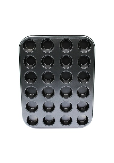 24 Gözlü Metal Siyah Muffin Kek Kalıbı .