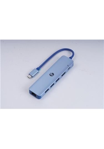 Vcom Cue55 Mavi Type-c To Hdmi 4k 30hz +gigabit Lan+usb3.0+pd 3.0 100w Çoklayıcı