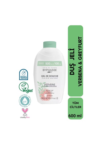 Byphasse Plaisir Natura Verbena & Greyfurt Duş Jeli 600 ML