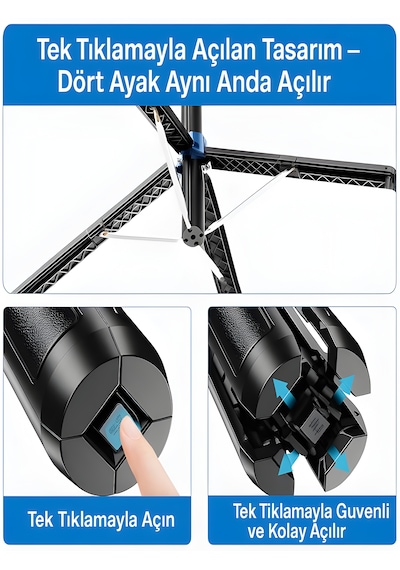 Apple Uyumlu iOS 360 Ayarlanabilir Bluetooth Kumandalı 180 Cm Telefon Tripod Android Gopro