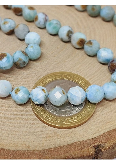 Larimar Taşı Faset Kesim Dizi 7mm 52796 Çok REnkli
