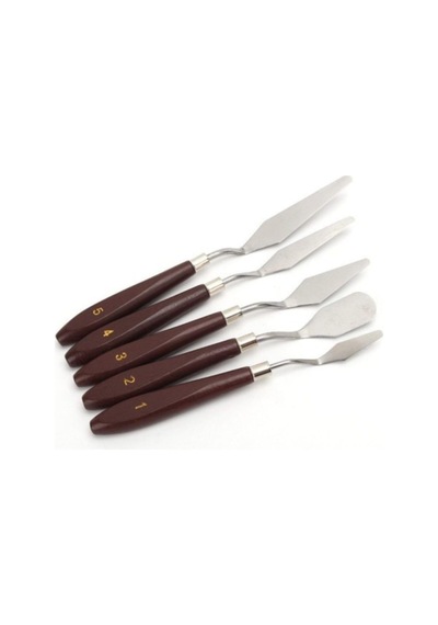 Tr 5 Li Metal Spatula Seti, Çelik Spatul, Akrilik, Yağlı Boya, Hobi Çalışmaları