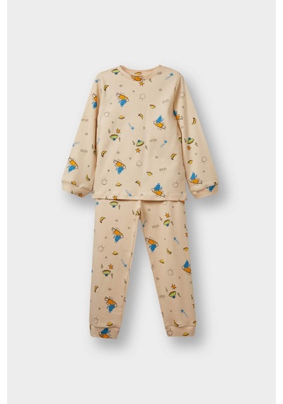 Defacto Erkek Bebek Pijama Takımı Uzay Baskılı Uzun Kollu Üst Uzun Alt F0550a525aubg286 Bej Defacto Erkek Bebek Pijama Takımı Uzay Baskılı Uzun Kollu Üst Uzun Alt F0550a525aubg286 Bej