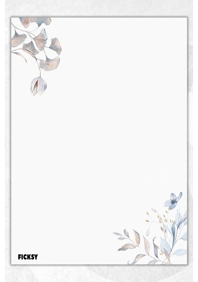 A5 Çiçek Bloknot Çizgisiz Defter - 50 Yaprak - Memopad - Notepad - Not Defteri - Not Kağıdı - 1073 Çok Renkli
