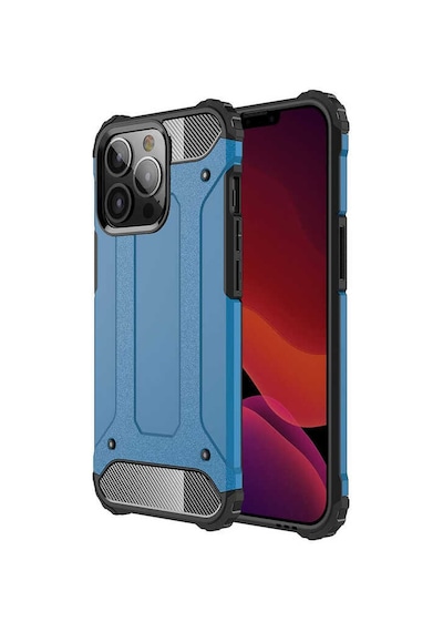 Noktaks - Apple Uyumlu iPhone   13 Pro Max - Kılıf   Çift Katman Zırh Tank Crash Military Kapak - Mavi