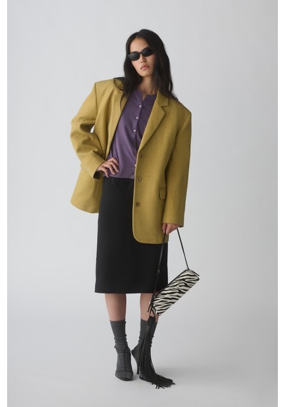 Suud Collection Sarı Gina Kaşe Blazer Ceket