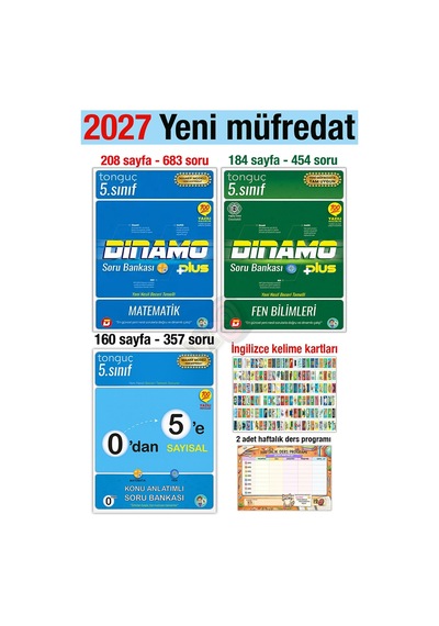 5. Sınıf 2027 Matematik Fen Bilimleri Konu Anlatımlı Dinamo Soru Bankası Seti