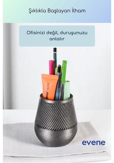 Kalemlik Masa Kalemliği Organizer Kalemlik Gümüş Eskitme Renk Model 89 Çok Renkli