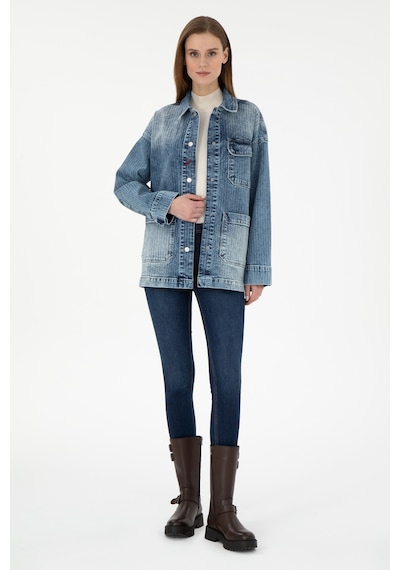 U.S. Polo Assn. Kadın Açık Mavi Jean Tunik Gömlek 50291134-DN0021