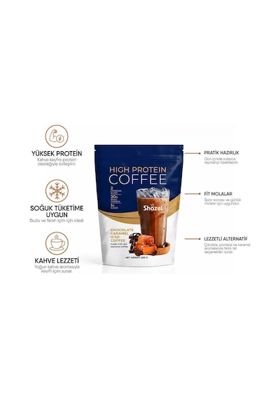Shazel Yüksekli Proteinli Soğuk Kahve Karamelli 200g 200 G