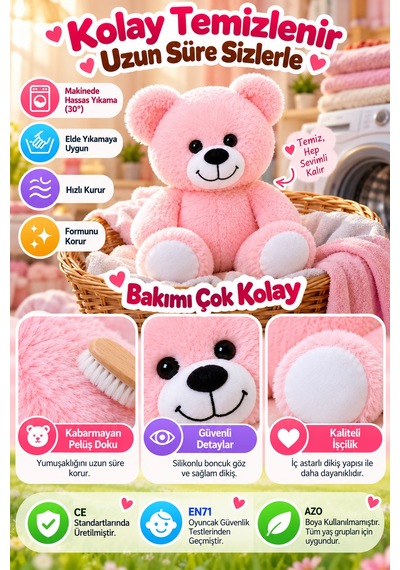 20 Cm Pembe Pelüş Ayıcık Yumuşak Oyuncak Sevimli Ayı Çocuk Oyuncağı Yumuşak Pelüş Oyun Arkadaşı Mini Çok Renkli
