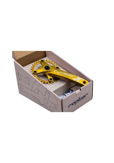 Raptor A28z-as322 32t 170 Mm Tek Yaprak Aynakol Seti Göbek+aynakol+yaprak Bisiklet Krank Seti Gold Gold