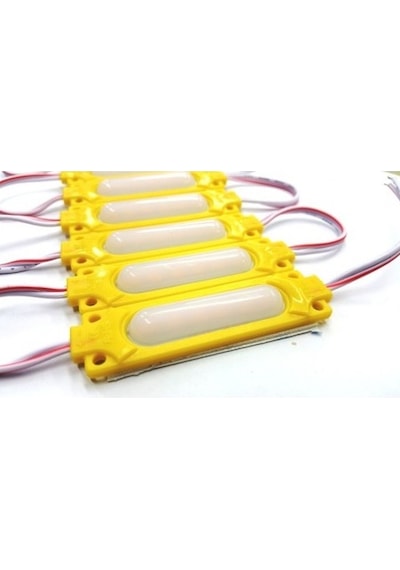 Parmak Led Camlı Beyaz-Kırmızı-Sarı-Mavi 12V 3M Bant Kesilebilir Sarı