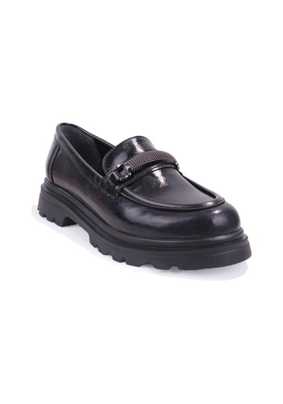 Dagoster Dza07-90849 Siyah Rugan Günlük Loafer Kadın Ayakkabı