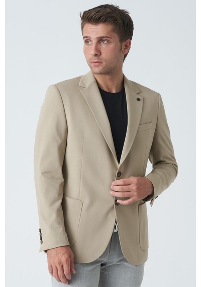 White Stone Belfast C4010 Slim Fit 6 Drop Ceket Bej-bej Bej