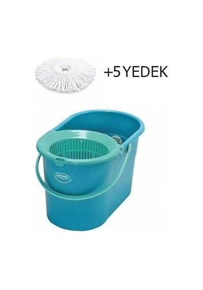 Motek Fix Mop Temizli Seti Paspas Temizlik Kovası+5ad Yedek Başlık