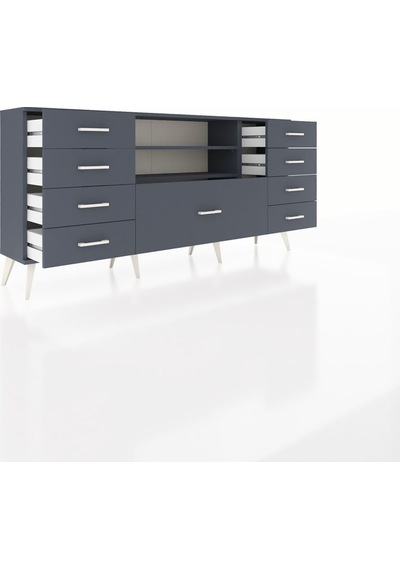 Arges Konsol 2 Raflı 9 Çekmeceli 176x30x83 Antrasit-antrasit/antrasit Antrasit/antrasit Arges Konsol 2 Raflı 9 Çekmeceli 176x30x83 Antrasit-antrasit/antrasit Antrasit/antrasit