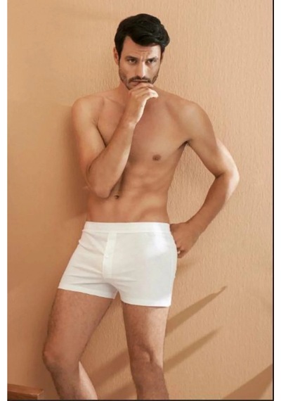 Kom Matt 2 Li Erkek Boxer Beyaz Beyaz