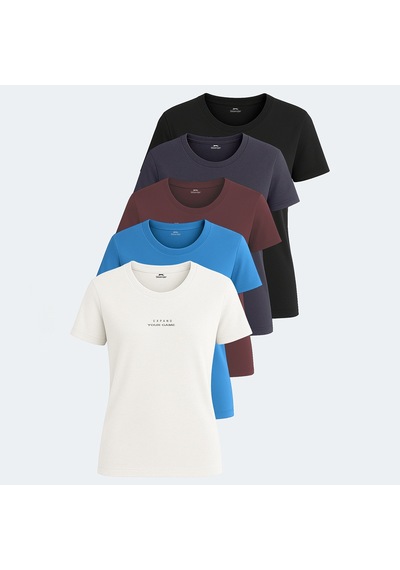 Slazenger PAYTONS 5 li Set Kadın Ekru - Siyah - Koyu Gri - Bordo - Mavi Tişört Slazenger PAYTONS 5 li Set Kadın Ekru - Siyah - Koyu Gri - Bordo - Mavi Tişört