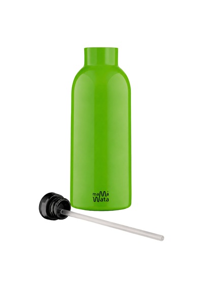 Mamawata Green Pipetli Çocuk Termos Matara 470 Ml Paslanmaz Çelik Sızdırmaz Yalıtımlı Suluk Yeşil
