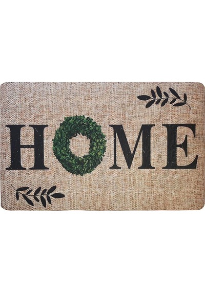 Gizz Home Peppina Yaprak Home Desenli Kapı Önü Paspası - 40x60 Cm Çok Renkli
