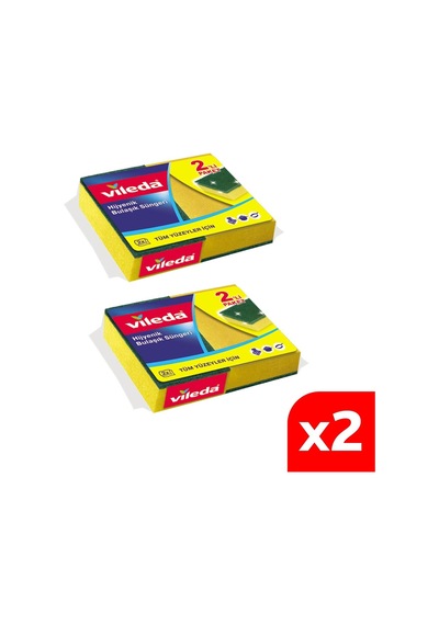 Vileda Hijyenik Düz Bulaşık Süngeri 2 x 2'li