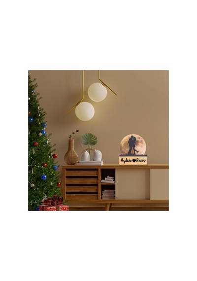 Led Işıklı Pleksi Dolunay Kişiselleştirilebilir Biblo Ametist Öpüşen Sevgili Anahtar Askılığı Sarı - 737347088 Sarı