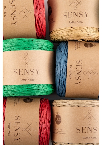 Sensy Premium 250 Gr Doğal Kağıt Ip, Hasır Kağıt Iplik, Rafya, Çanta, Supla, Şapka Ipi, 250m Kırmızı
