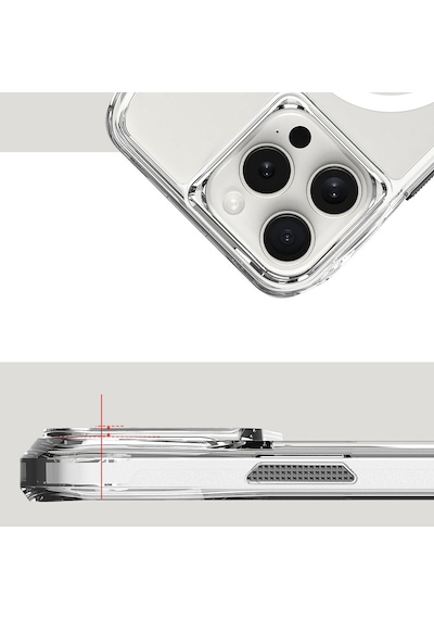 Apple Uyumlu iPhone 16 Pro Max Kılıf M-safe Şarj Özellikli Airbagli Şeffaf Zore İncek Kapak Seffaf