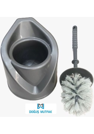 Plastik Klozet Wc Fırça Takımı Gri