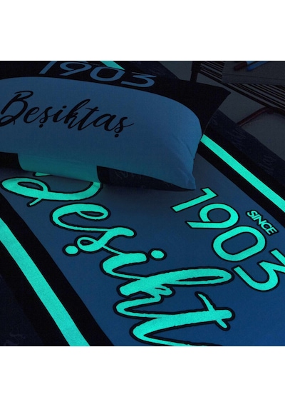 Taç Lisanslı Nevresim Takımı Beşiktaş 1903 Glow Tek Kişilik