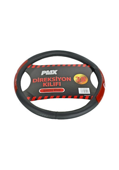 Pmx Geçmeli Direksiyon Kılıfı Fosforlu Siyah Türk Bayrağı 38 Cm Teq-002bk/rd Kırmızı