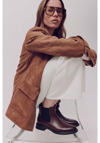 Luvi Shoes Sıdney Bordo Cilt Hakiki Deri Tokalı Lastikli Kadın Bot