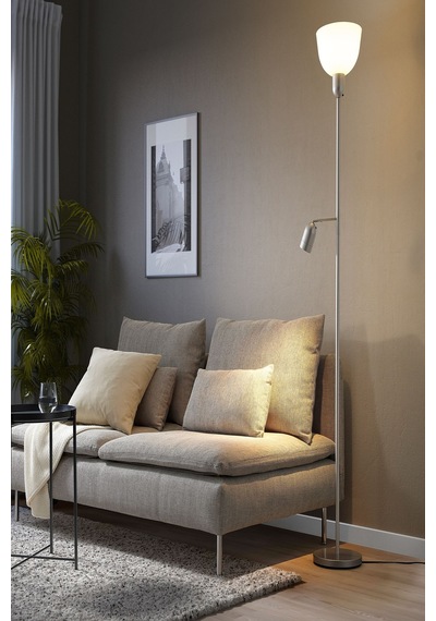 Ikea Şık Metal Lame Beyaz Dekoratif Yer Lambası Lambader Beyaz