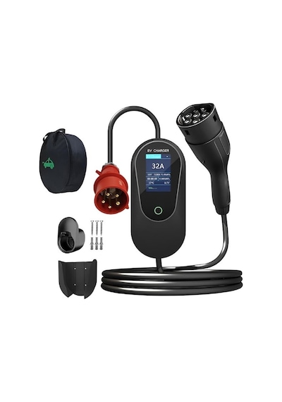 Ev Charger 22kw 32a 3 Fazlı Taşınabilir Ev Şarj Cihazı Tip 2, 5m Kablo, Ip54, Araç Şarj İstasyonu