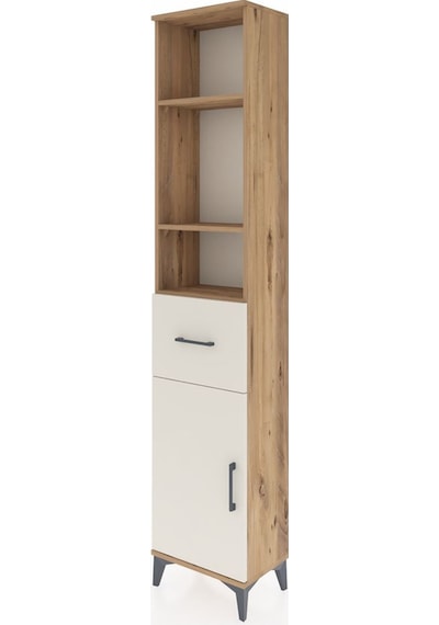 Arges Dolap 4 Raflı Tek Çekmeceli Tek Kapaklı 44x30x221 Çam-a... Çam