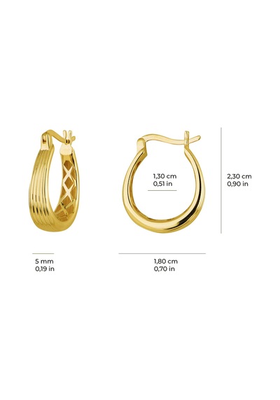 14 Ayar İtalyan Halka Altın Küpe 2,65 Gr-5958