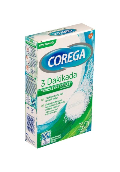 Corega Protez Diş Tablet 30'lu - 140g Temizleme Tableti 2'li Ekonomik Paket - 2 Adet Tarı