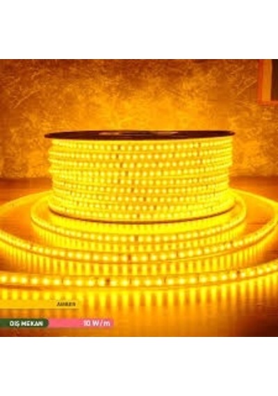 Metrede 120 Ledli 1 Metre Amber Işık 220 Volt İç Ve Dış Mekan Uyumlu Şerit Led İstediğiniz Metre Ala