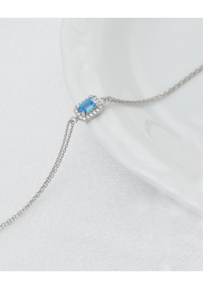 Brezza Lusso Jewelry Aquamarin Taşlı Baget Diamond Classical Kadın Gümüş Bileklik