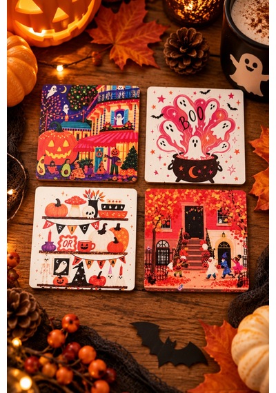 Boo Yazılı Cadılar Bayramı Temalı 4 Lü Kare Bardak Altlığı Set 9 Cm, 3 Mm Ahşap Mdf, Dijital Baskı - 930914363 Diğer Boo Yazılı Cadılar Bayramı Temalı 4 Lü Kare Bardak Altlığı Set 9 Cm, 3 Mm Ahşap Mdf, Dijital Baskı - 930914363 Diğer