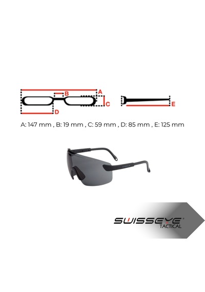 Swisseye Defence Taktik Atış Gözlüğü - Ayarlanabilir Saplı Balistik Gözlük Beyaz