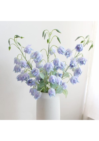 Yapay Çiçek Çan Çiçeği Mavi 85cm Tek Dal Kumaş Çiçek Uzun Dal Mavi