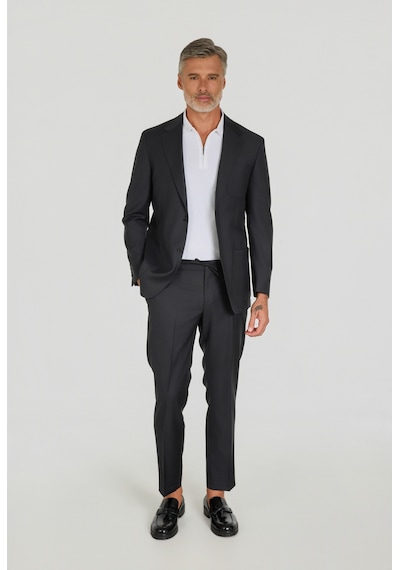 Bisse Comfort Fit İtalyan Takım Elbise Sedef Düğmeli Sıyah Ptk25y25001 D99 Siyah
