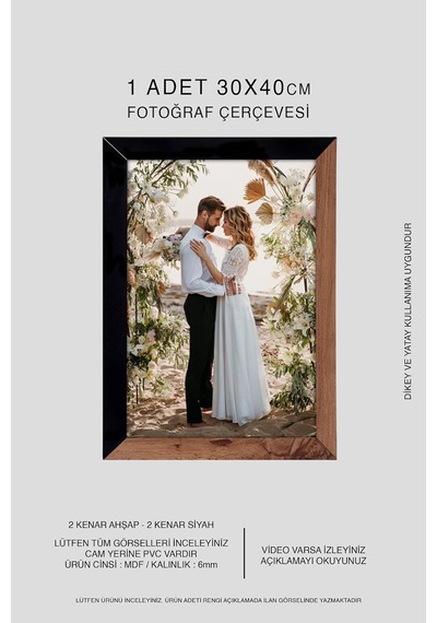 Yhfoto 1 Adet 30x40 Mdf A3 Ahşap-siyah 2 Renk Karışık